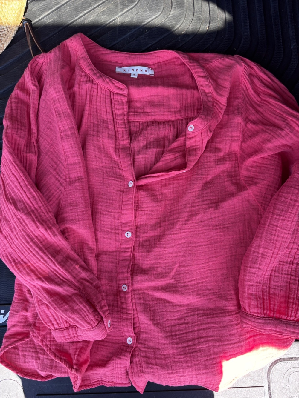 Xirena women’s coral Pink Button-Front Gauze Shirt size small